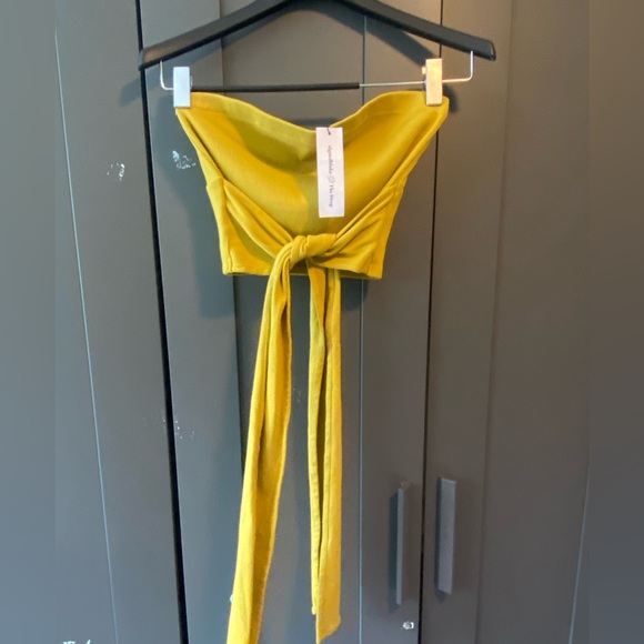 The Drop Women's Citronelle Wrap-Around Rib Bustier Cropped Top by @signedblake - Picture 6 of 8